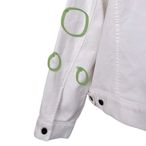 Faherty Brand Stretch Terry Trucker Jacket Size L White Button Front - FLAWS - Picture 6 of 10